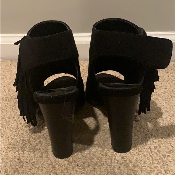 SOLD ** Black suede fringe booties - Picture 3 of 3